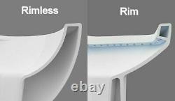 Rimless Back to wall square Close Coupled toilet WC pan Soft Close Wrap Seat