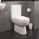Round Bathroom Toilet Close Coupled Modern Wc Soft Close Seat Dual Flush White