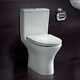 Round Compact Open Back Close Coupled Toilet Pan Wc Wrap Over Soft Seat Cistern