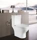 Semi Flush To Wall Toilet Close Coupled Wc White Ceramic Soft Close Seat Modern