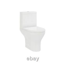 Short Projection Close Coupled Toilet & Soft Close Seat Modern Cloakroom Loo WC
