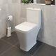 Square Close Coupled Toilet Modern Bathroom White Ceramic Soft Close Seat Wc Pan