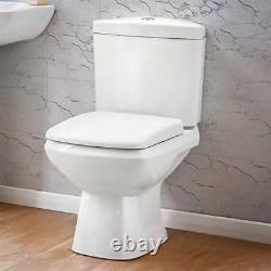 Square Modern Design Close Coupled Toilet Pan WC Heavy Duty Soft Close Seat