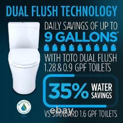 TOTO Toilet 30.75.9/1.28GPF Dual Flush Elongated SoftClose Seat Included White
