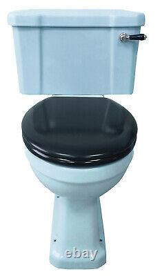 TRTC Art Deco Blue Close Coupled Toilet Traditional New