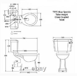 TRTC Blue Speckle Close Coupled Lever Cistern Toilet New