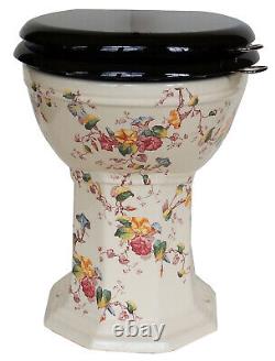 TRTC Floral Multicoloured Low Level Toilet Traditional Victorian Edwardian