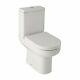 Tavistock Close Coupled White Gloss Toilet Soft Close Seat Round Open Back Wc