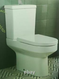 Tavistock Close Coupled white gloss Toilet Soft Close Seat Round Open Back WC