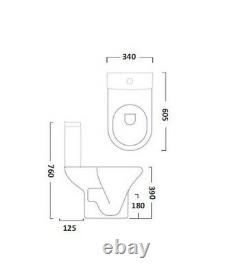 Tavistock Micra compact Short Projection Close Coupled Toilet Wc Pan Seat 605mm