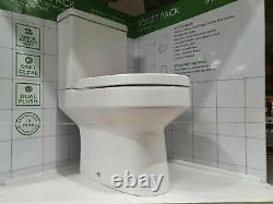 Tavistock Modern Close Coupled Toilet Pan Soft Close Seat Round Open Back WC