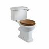 Tavistock Vitoria Close Coupled Toilet Ceramic Lever Wc Pan Solid Oak Soft Seat