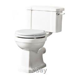 Tavistock Vitoria Close Coupled Toilet ceramic lever Wc Pan solid Oak soft seat