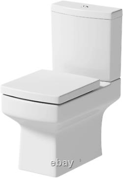 Toilet Close Coupled WC Soft Close Seat Short Projection Bathroom Cloakroom