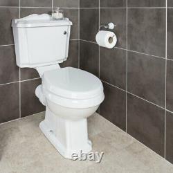 Traditional Close Coupled Toilet Low High Level Pan Cistern Ceramic Oak White WC