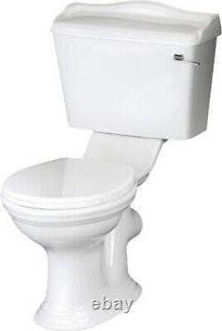 Traditional Close Coupled Toilet Pan White Ceramic