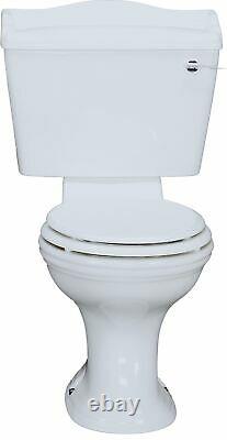 Traditional Close Coupled Toilet Pan White Ceramic