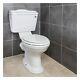 Traditional Close Coupled Toilet White Ceramic Pan Cistern Seat Wc Lever Flush
