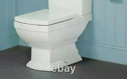 Victorian Traditional square WC Close Coupled Toilet Pan with Soft Closing Seat
