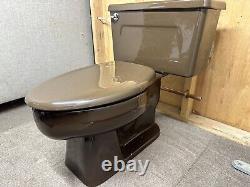 Vintage 1980's BROWN Kohler Wellworth Elongated Toilet Standard Height 12 Rough
