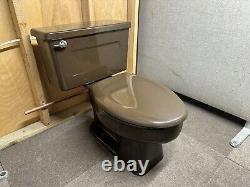 Vintage 1980's BROWN Kohler Wellworth Elongated Toilet Standard Height 12 Rough