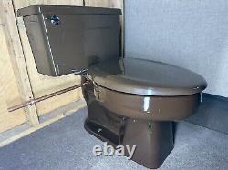 Vintage 1980's BROWN Kohler Wellworth Elongated Toilet Standard Height 12 Rough