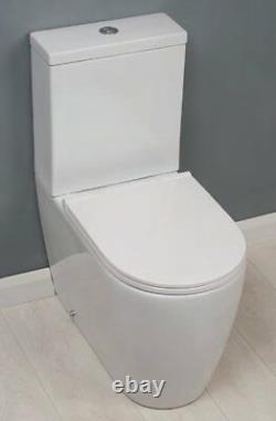 Zaffiro Close Coupled Fully Back to wall Rimless Toilet Pan WC soft seat Seat