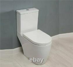 Zaffiro Rimless Close Coupled open back Toilet Pan WC soft seat Seat